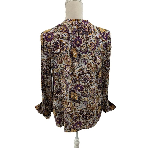 Soft Surroundings Lightweight Top Women Sz Small  French Cuff Covered Button - Picture 3 of 9